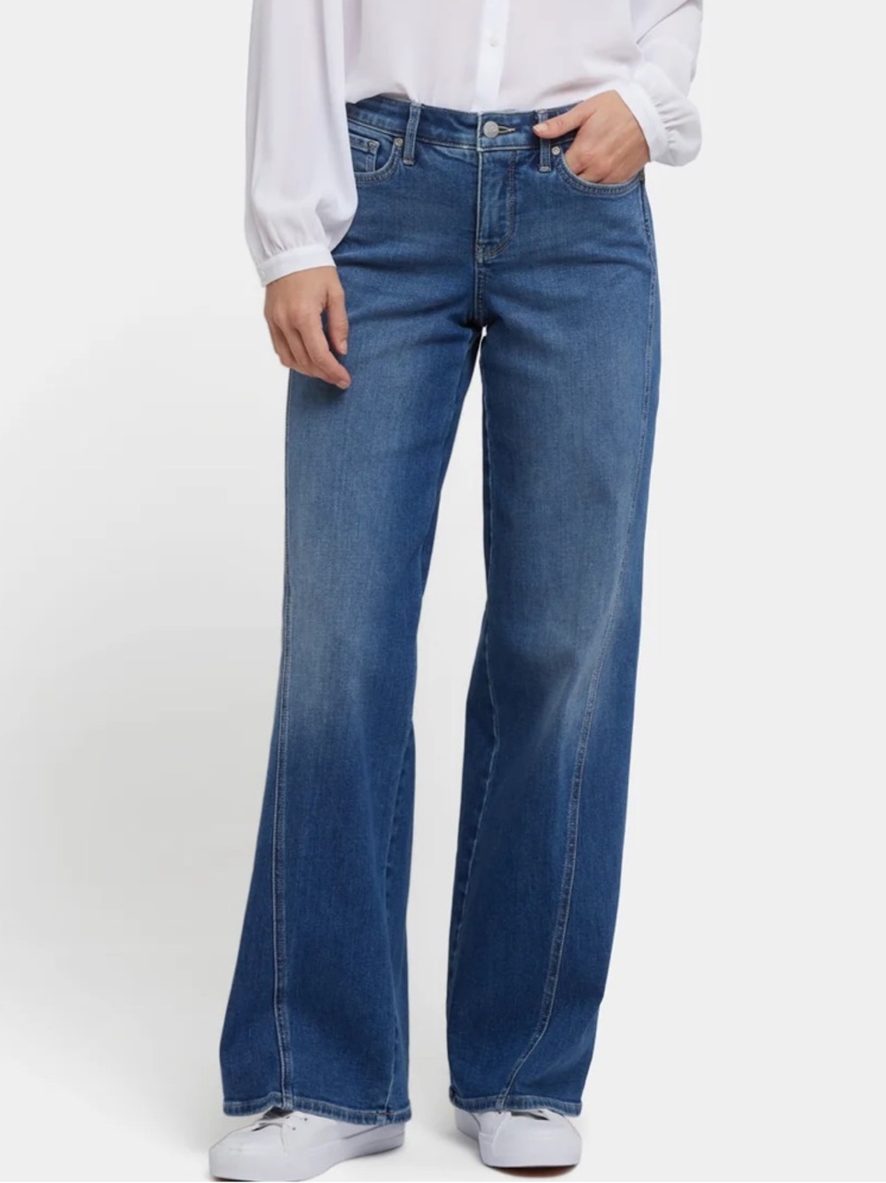 NYDJ Women’s Medium Blue Wide-Leg Jeans